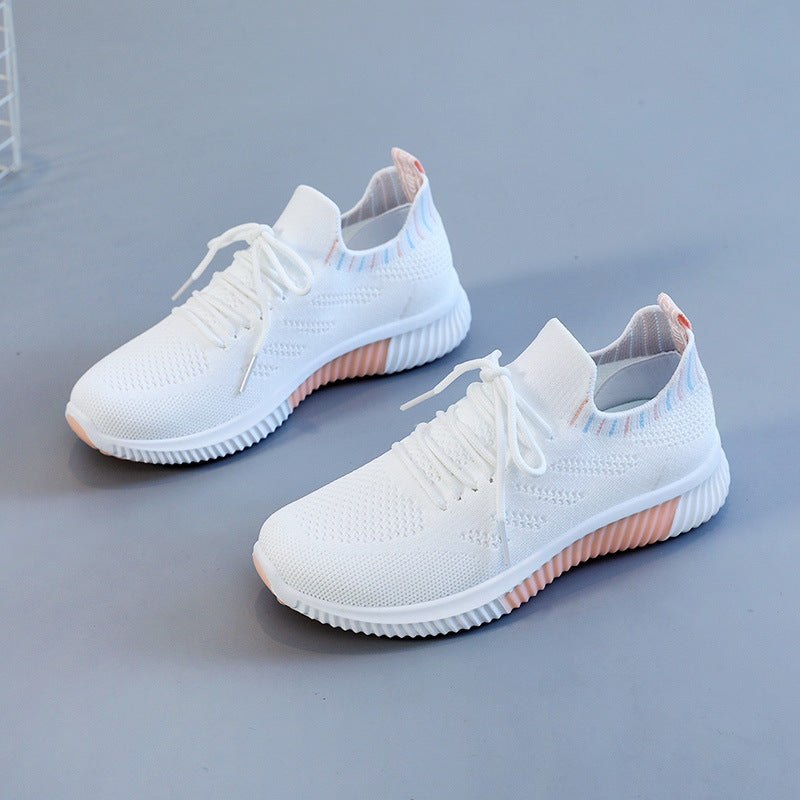 Women's Breathable Casual Sneakers with Elastic Entry and Non-Slip Sole