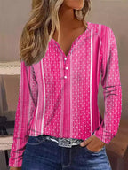 Women's Striped Long-Sleeve Shirt