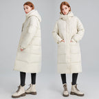 Women's Long Insulated Winter Jacket with Hood