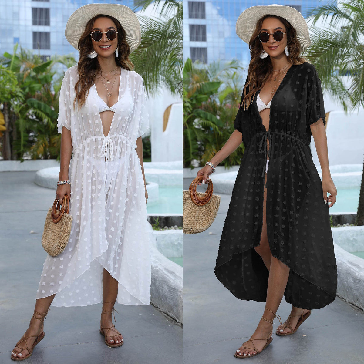 Elegant Beach Cover-Up with Fashionable Knot
