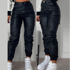 Women's Cargo Joggers with Elastic Waist and Side Pockets