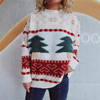 Women's Festive Knit Sweater with Holiday Motif
