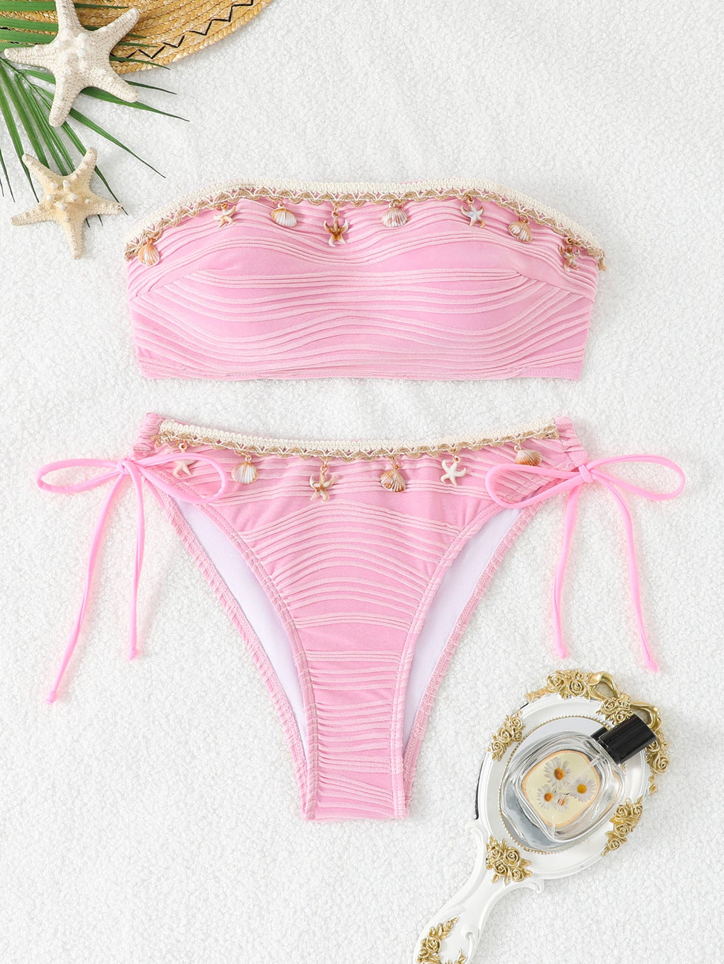 Women's Bandeau Bikini with Shell Detail