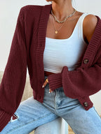 Women's Comfortable Cardigan with Chic V-Neck