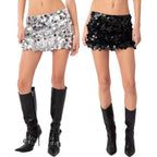 Women's Glitter Sequin Mini Skirt