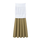 Women's Midi Skirt with Elegant Elastic Band and Airy Cut