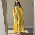 Women's Loungewear Combination with Flowy Kimono and Comfortable Pants