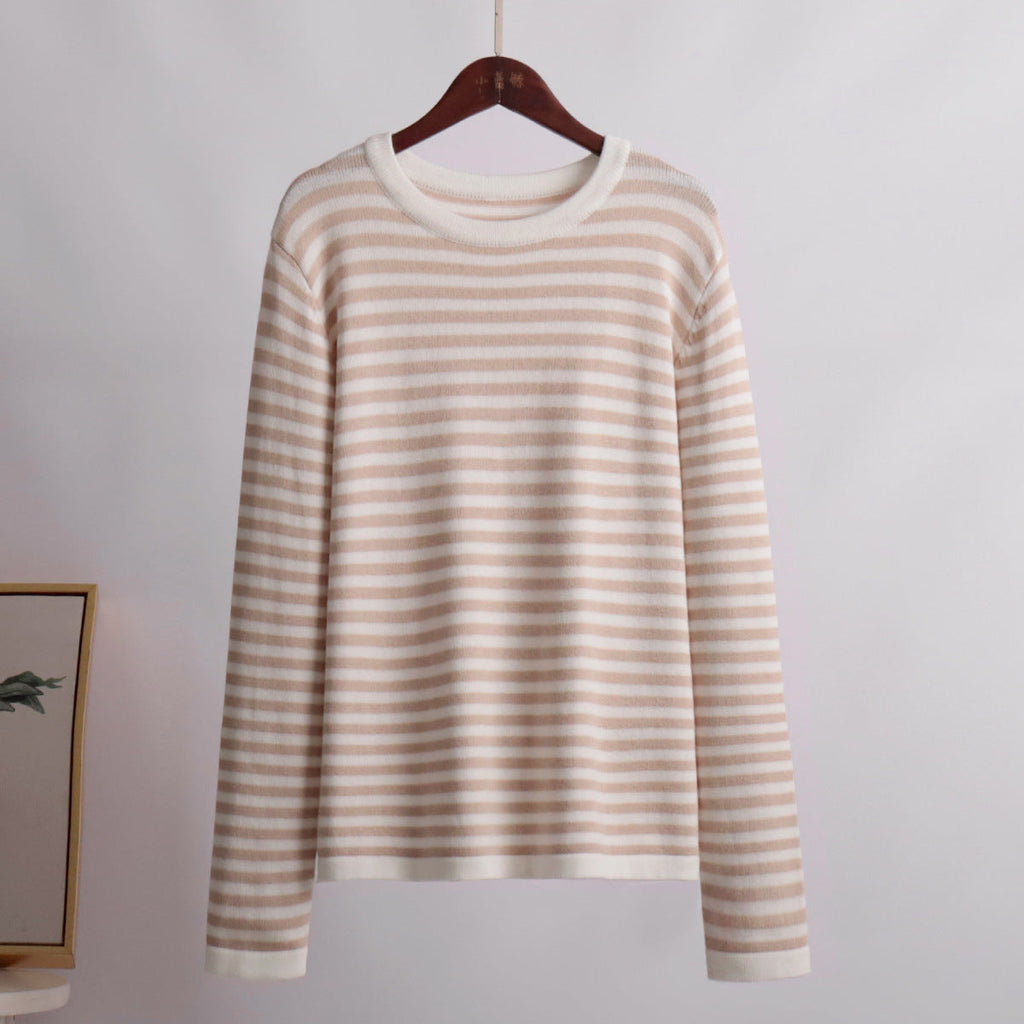 Women's Striped Casual Cotton-Blend Sweater