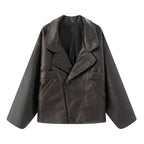 Women's Elegant Oversized Faux Leather Jacket