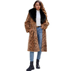 Elegant Faux Fur Coat with Wide Collar
