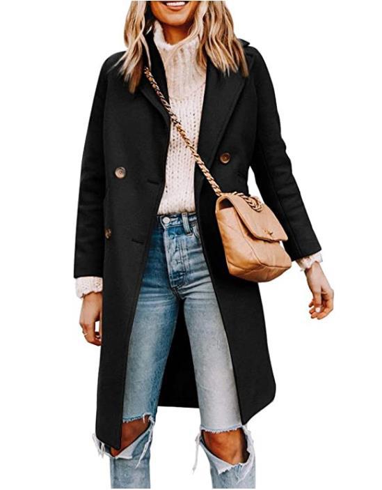Elegant and Casual Double-Breasted Coat