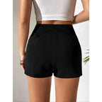 Women's Asymmetrical Mini Skirt with Button Details