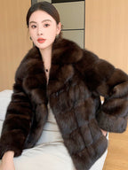 Women's Luxury Hooded Coat in High-Quality Faux Fur