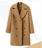 Women's Elegant Double-Breasted Coat with Modern Lapel