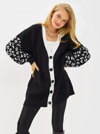 Women's Leopard Print Button-Up Cardigan