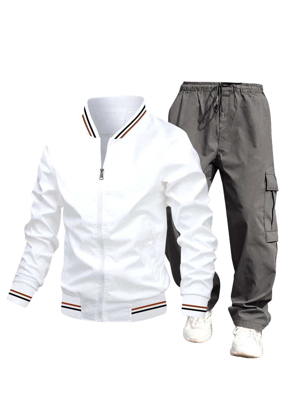 Men's sporty jacket and cargo pants set