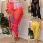 Women's Elegant and Airy Beach Pants with Ruffle Details