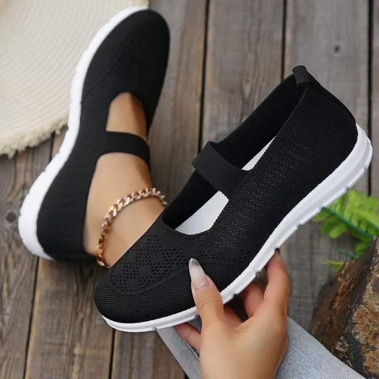 Women's Breathable and Flexible Ballet Flats with Elastic Strap