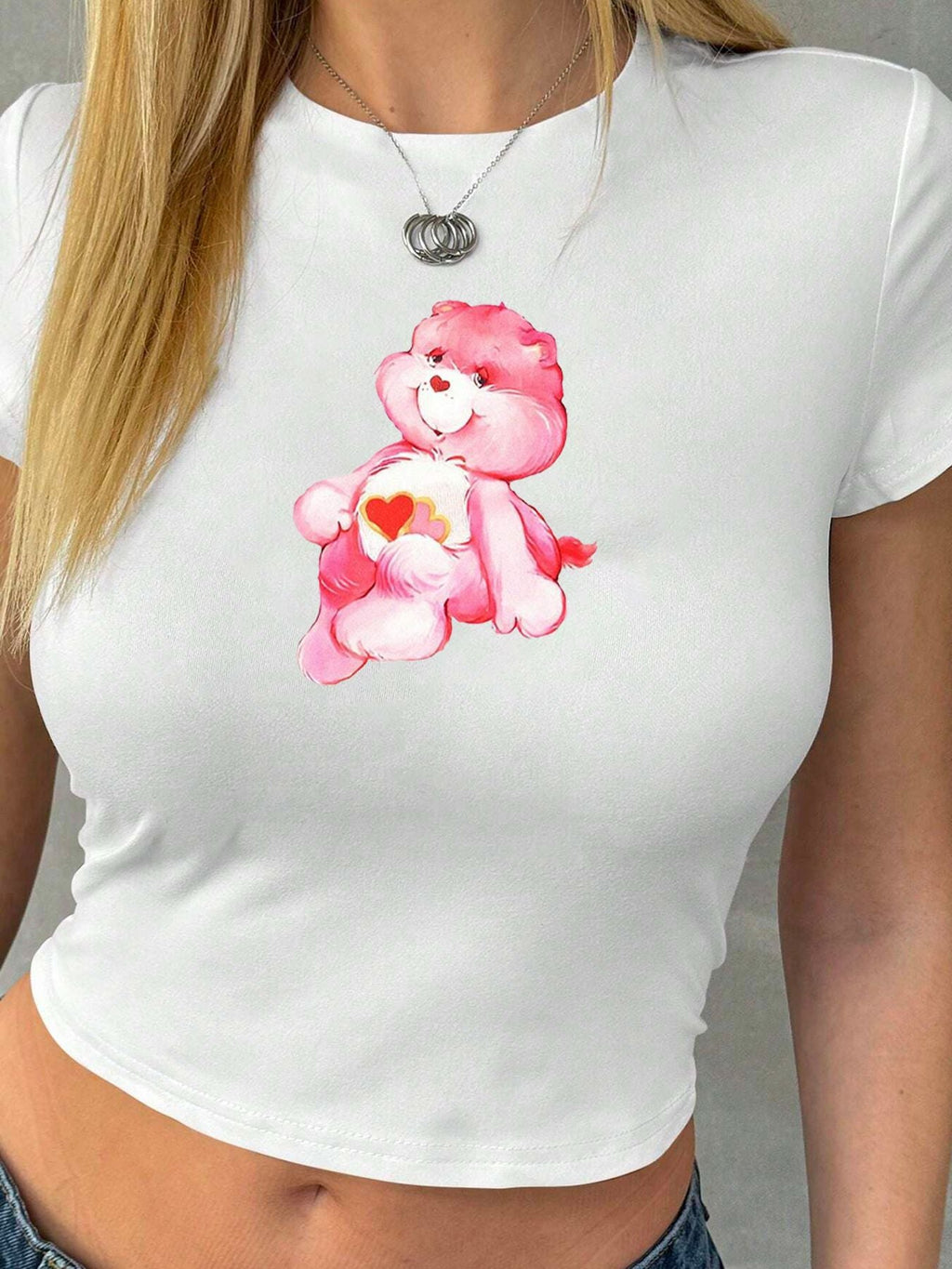 Women's Crop T-Shirt with Nostalgic Print