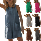 Women's Casual Wide-Leg Jumpsuit with Pockets