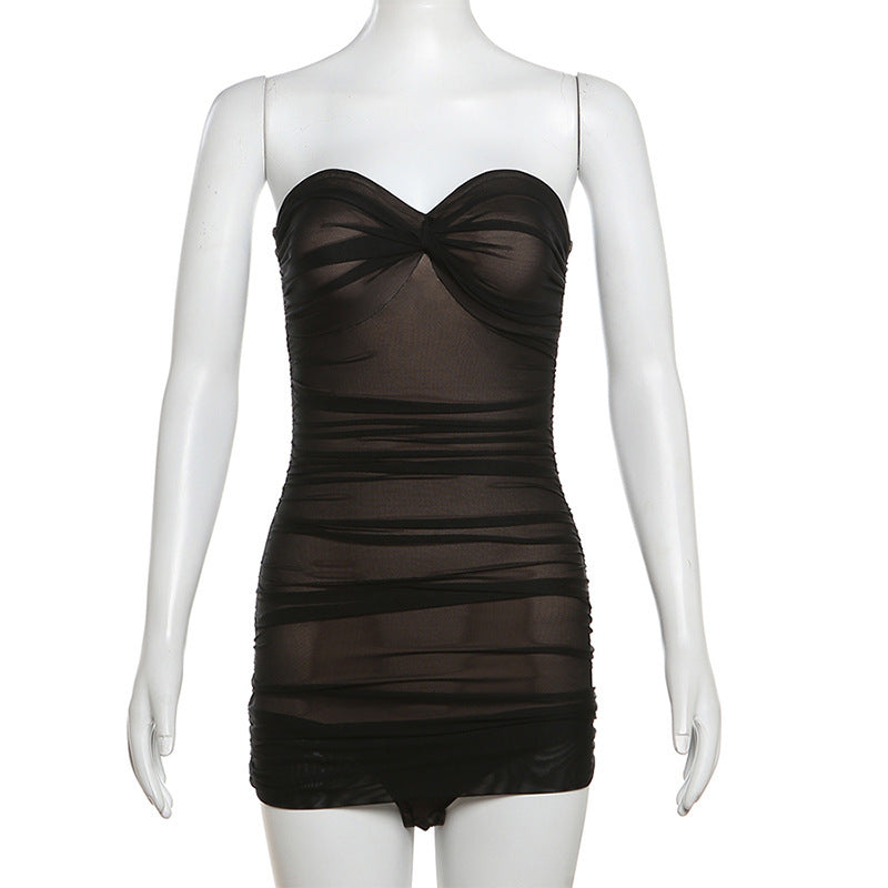 Women's Bandeau Swimsuit with Sophisticated Draping