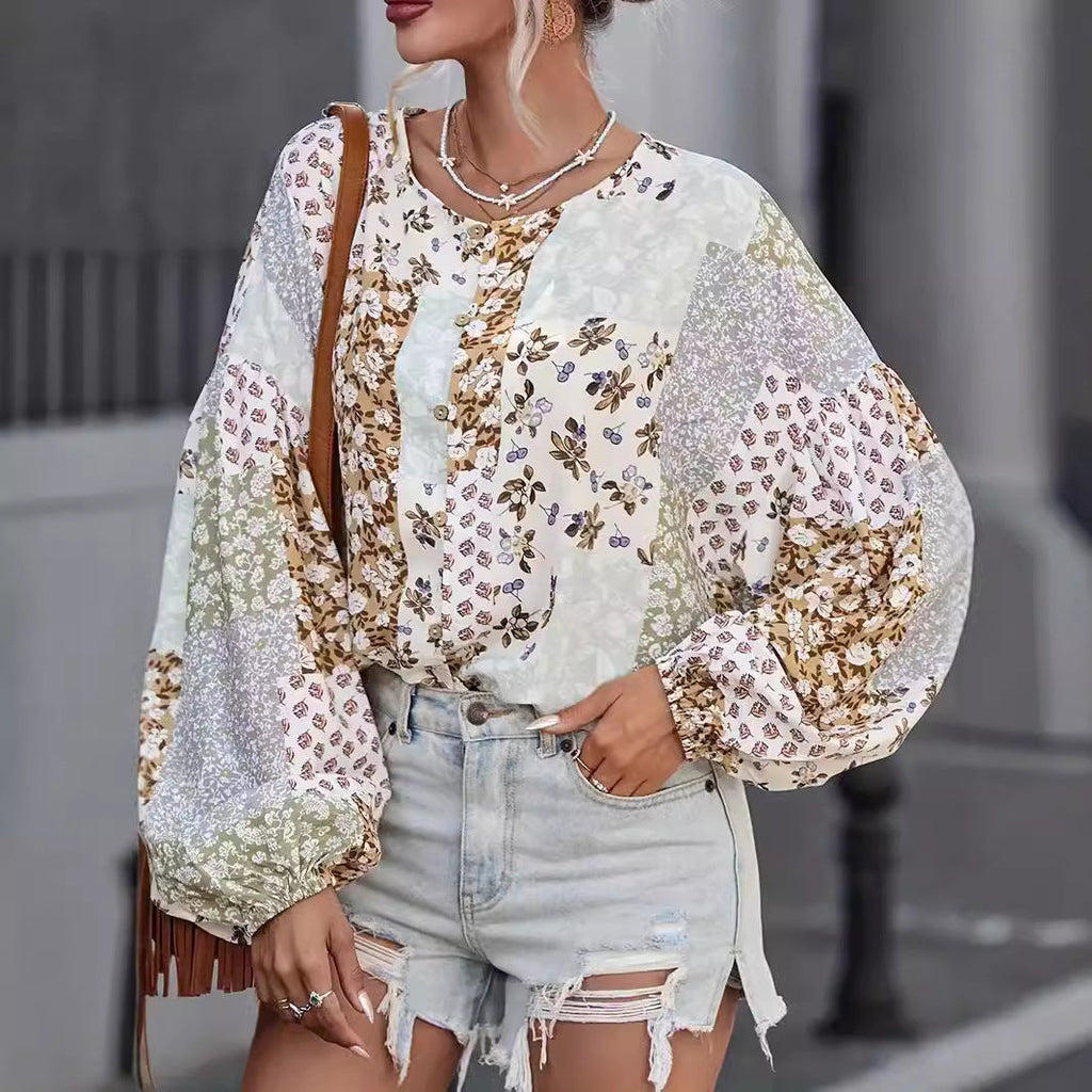 Women's Patchwork Design Blouse