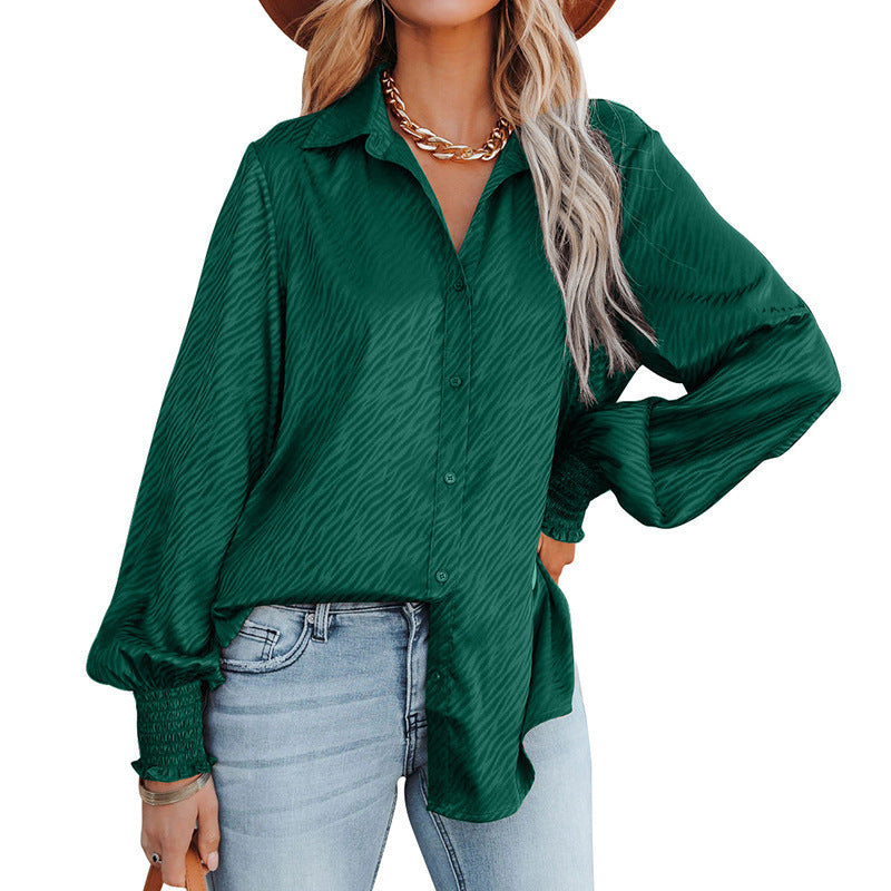 Elegant Blouse with Ruffles and Relaxed Fit