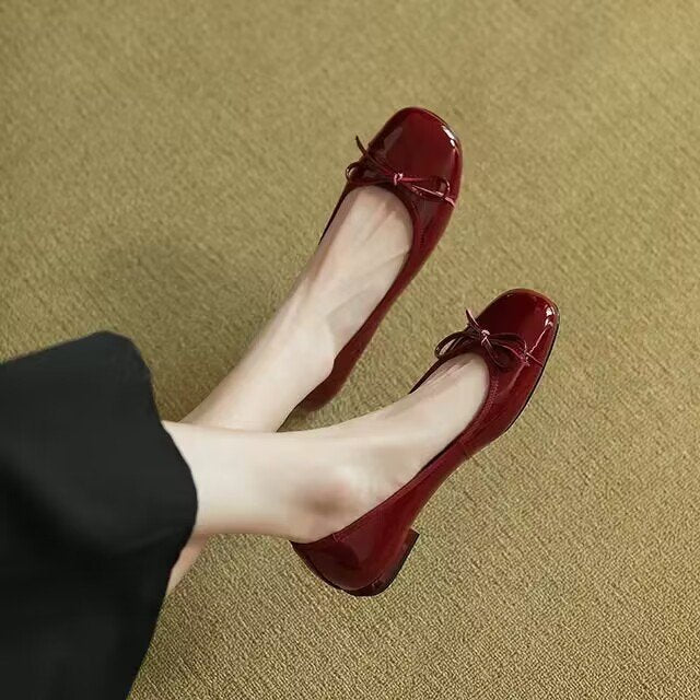 Women's Bow Detail Ballet Flats with Durable Sole