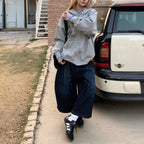 Women's Comfortable Oversized Casual Jacket with Hood and Print