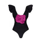 Women's Swimsuit with Elegant Wrap Detail and Long Ombre Skirt