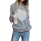 Women's Elegant Knit Sweater with Heart Design
