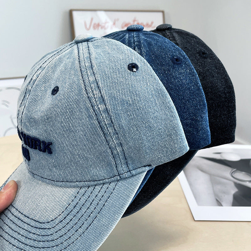 Distressed Denim Baseball Cap