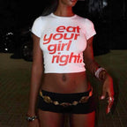 Women's Crop T-Shirt with Creative Statement Print