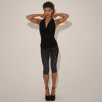 Women's Form-Fitting Polka-Dot Jumpsuit