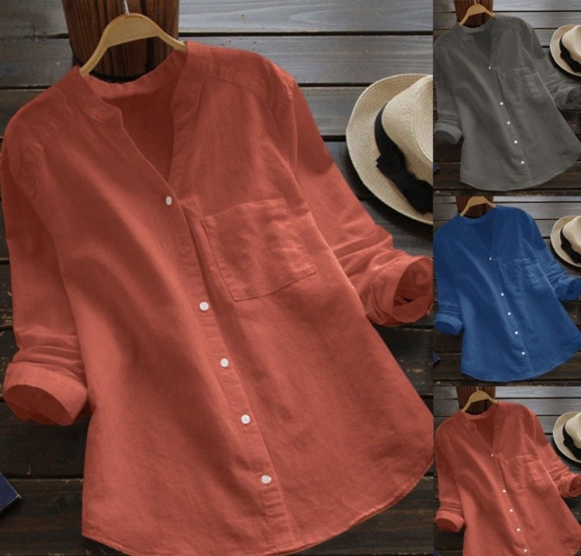 Women's Blouse with Elegant Button Placket and Modern Fit