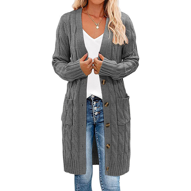 Chunky Knit Cardigan with Buttons and Pockets