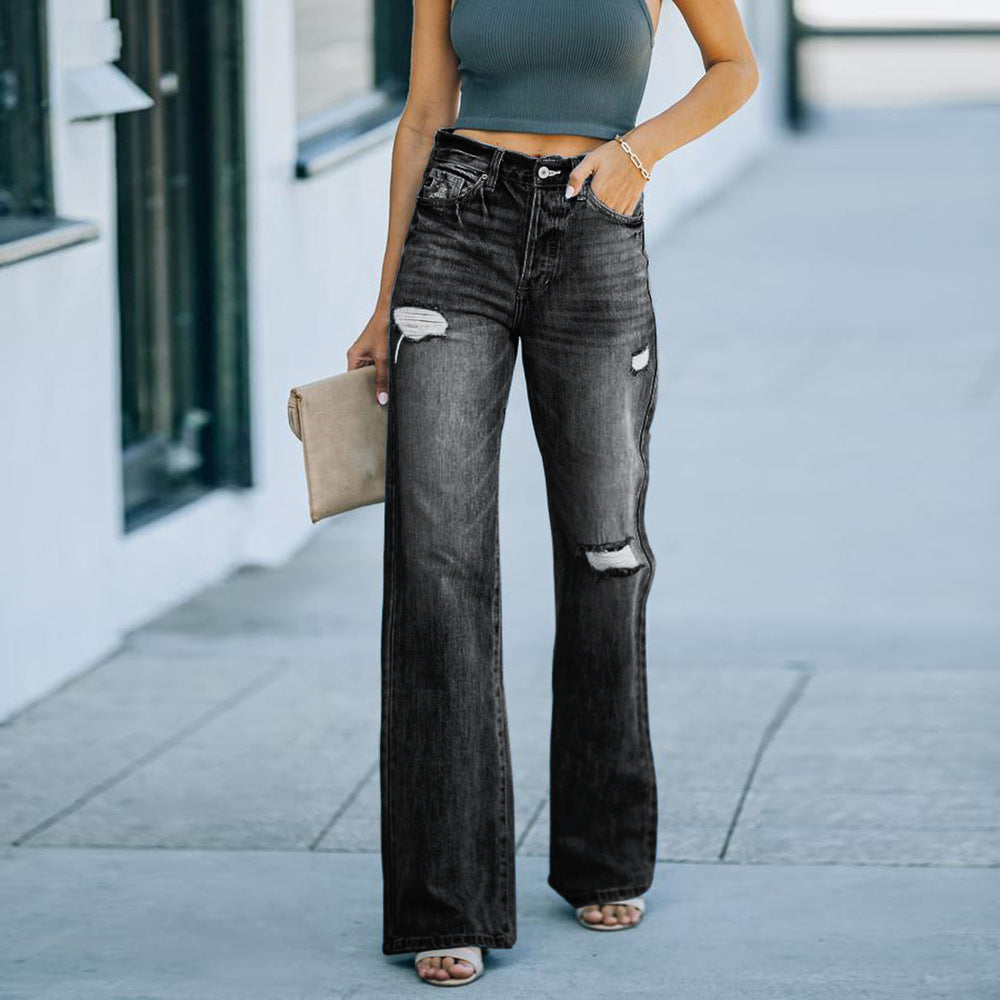 Women's High-Waist Wide-Leg Jeans
