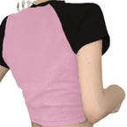 Women's Crop T-Shirt with Coffee Motif