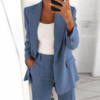 Women's Business Blazer Set with Oversized Silhouette