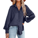 Elegant Blouse with Ruffles and Relaxed Fit