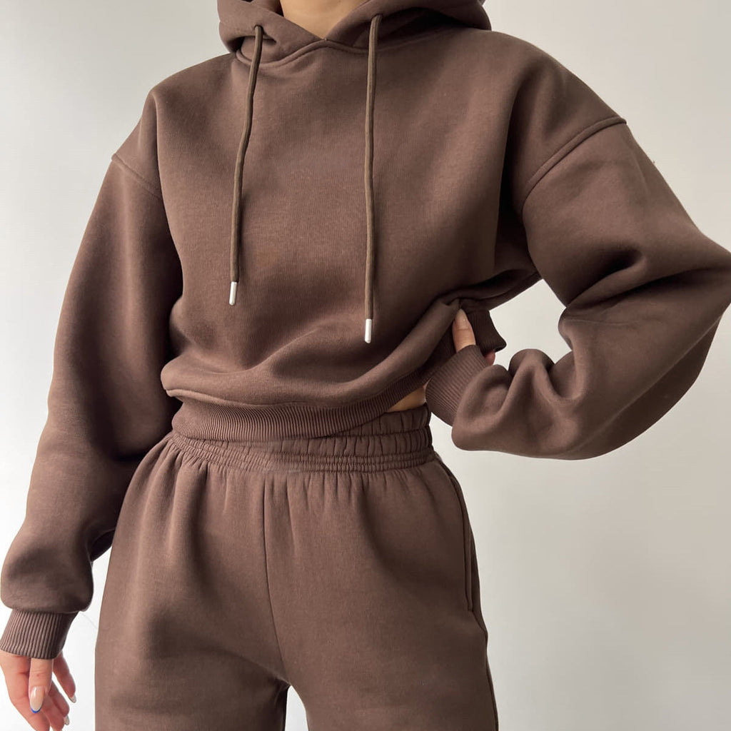 Fashionable Casual Wide-Leg Hoodie Set