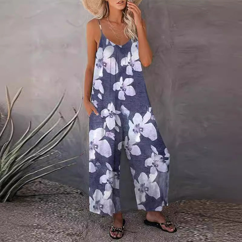 Women's Casual Jumpsuit with Delicate Pattern