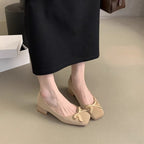 Women's Ballet Flats with Decorative Bow Accent and Comfortable Insole