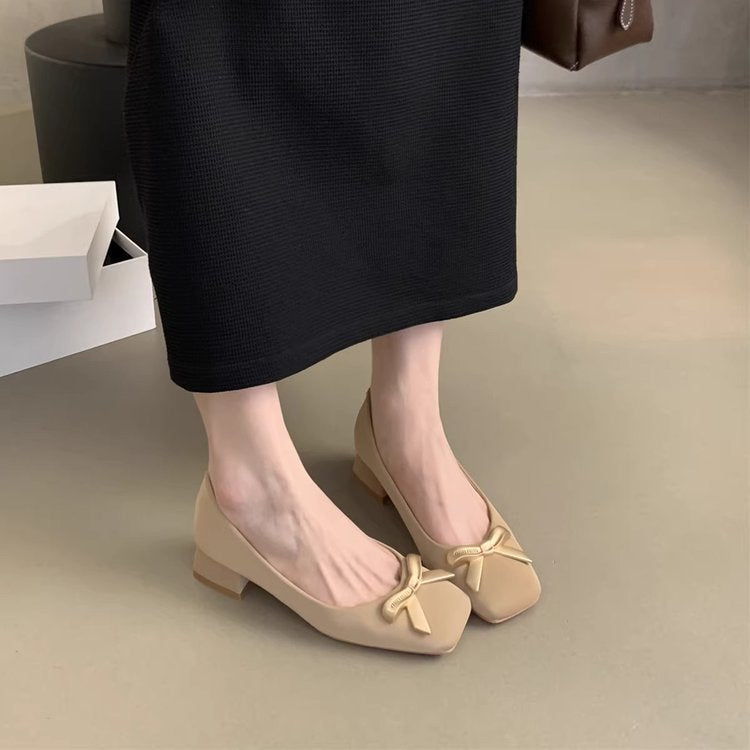 Women's Ballet Flats with Decorative Bow Accent and Comfortable Insole