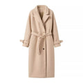 Women's Elegant Wool Coat with Belt Detail
