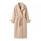 Women's Elegant Wool Coat with Belt Detail