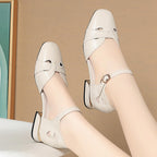 Women's Ballet Flats with Decorative Strap and Modern Heel