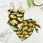 Women's Floral Swimsuit with Wrap Skirt