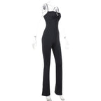 Women's Form-Fitting Jumpsuit with Sophisticated Lacing