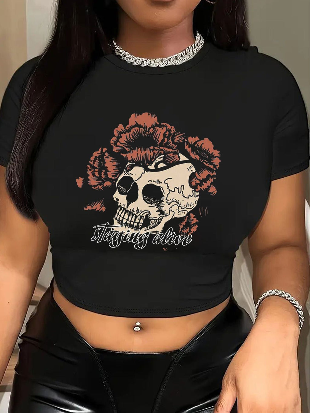 Women's Bear Graphic Crop T-Shirt